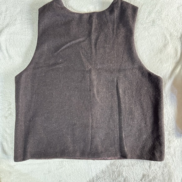 VTG 90's‎ PASTA Brown Wool Blend Whimsy Fairy Floral Embroidered Vest Large - Picture 5 of 6